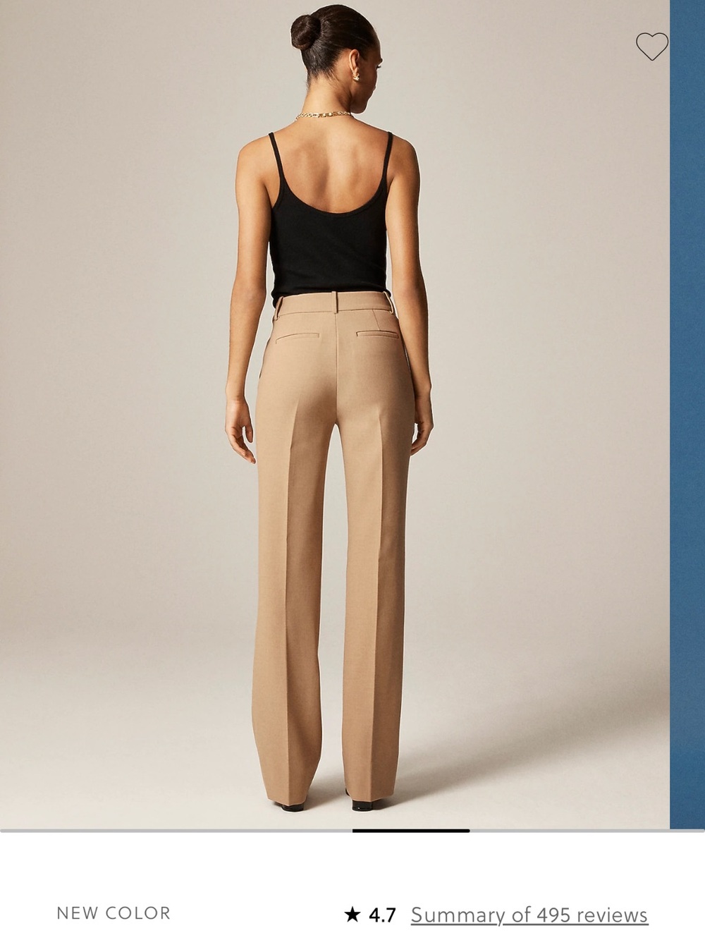 J. Crew Natalia Camel straight -Leg High-Rise Trousers - Picture 4 of 7